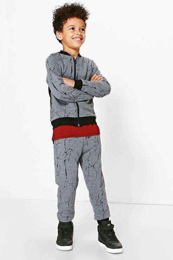 Boys Textured Contrast Cuff Jogger